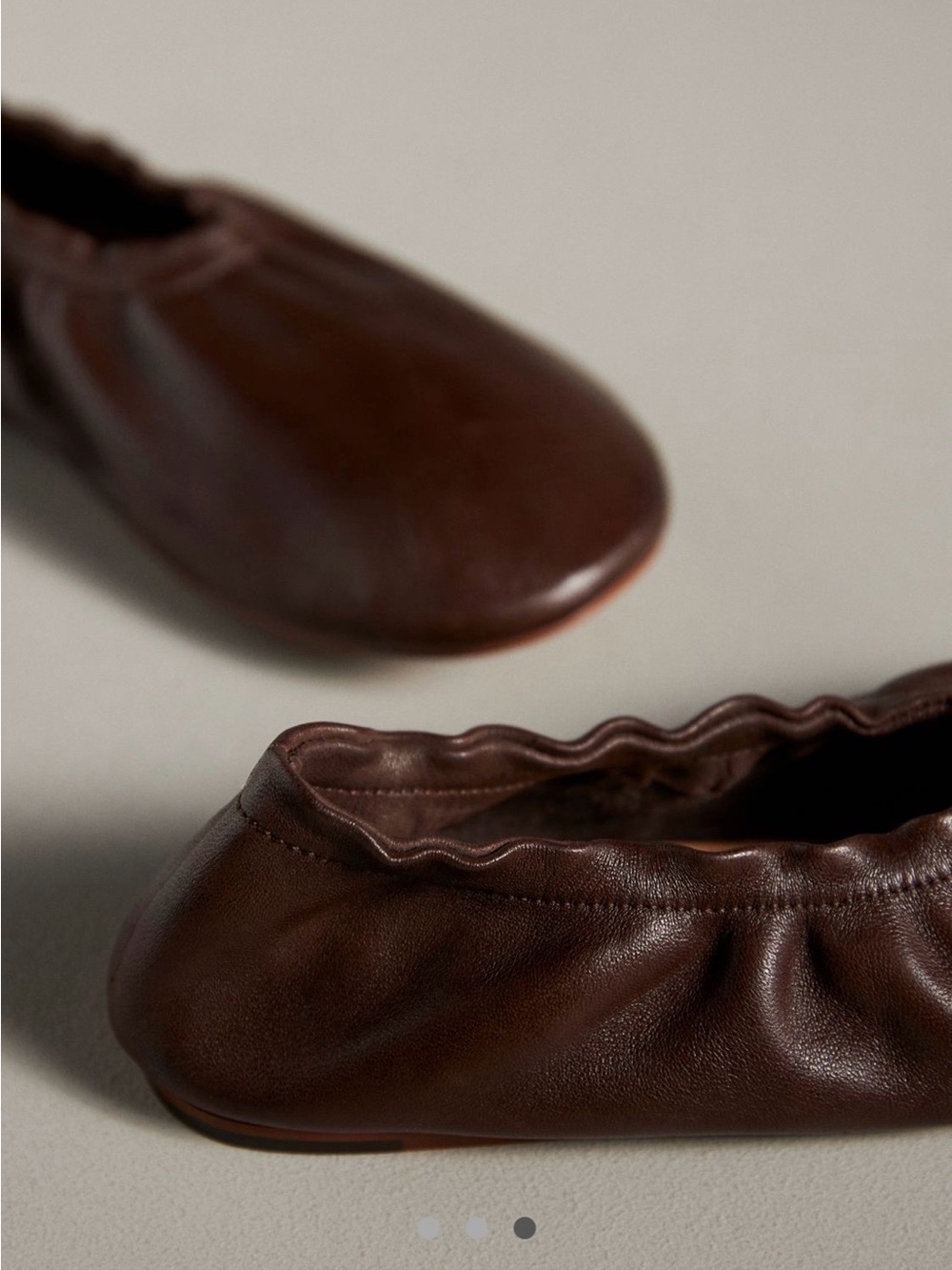 PILCRO (Anthropologie) leather brown Glove Ballet flats size 9 - Picture 3 of 6